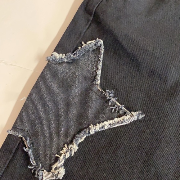 NWT Daisy Street by Hot Topic Star Patch Midi Denim Skirt in Black.Size M - Picture 8 of 15